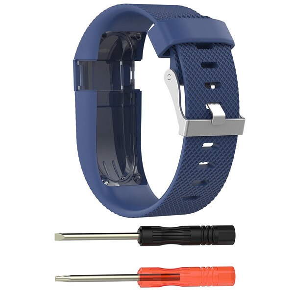 For Fitbit Charge HR Replacement Watch Strap Silicone Watchband for Fitbit Charge HR Activity Tracker Metal Buckle Wrist Band: Navy blue / S