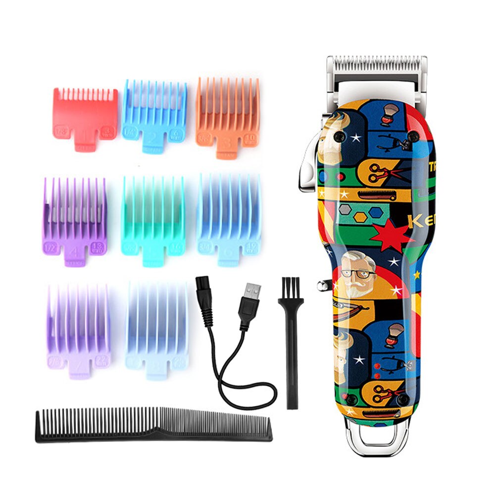 Máquina de corte de cabelo elétrico cortador de cabelo barbeiro para máquina de corte de cabelo masculino cortador de cabelo clippers para homens barbeador 3: KM2092