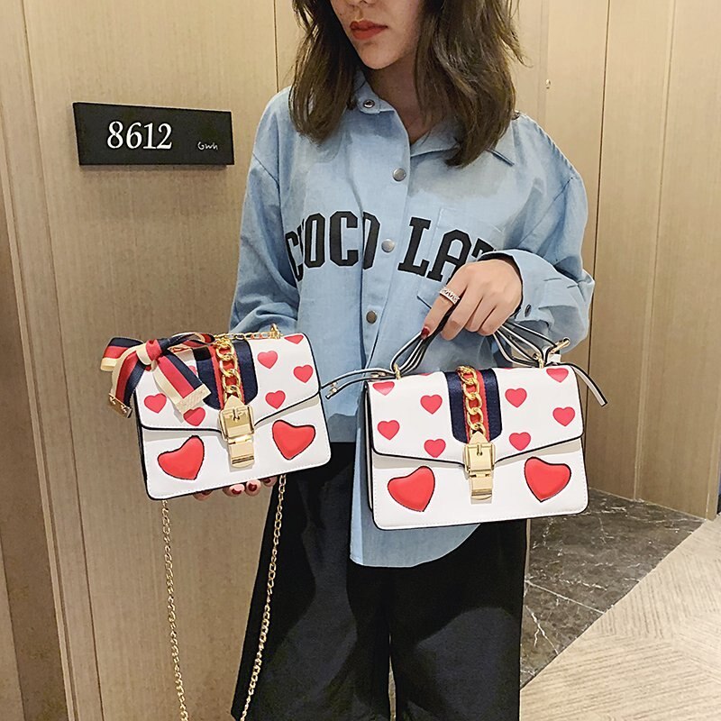 Tamanho, moda, beleza, corações, bolsas, primavera 2021, nova pequena corrente, grande cinto, bolsa de ombro slung.