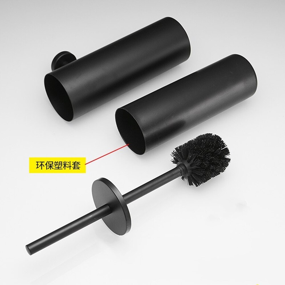 Toilet Brush Holder Black 304 Stainless Steel Storage Rack Wall Mounted Deodorant Splash Proof Bathroom Hardware Brush Holder