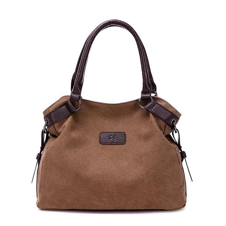 Marcas de lujo, bolsos de mano, bolso bandolera para mujer, bolso de gran capacidad, de lona, bandoleras casuales de viaje, L4-3110: Marrón