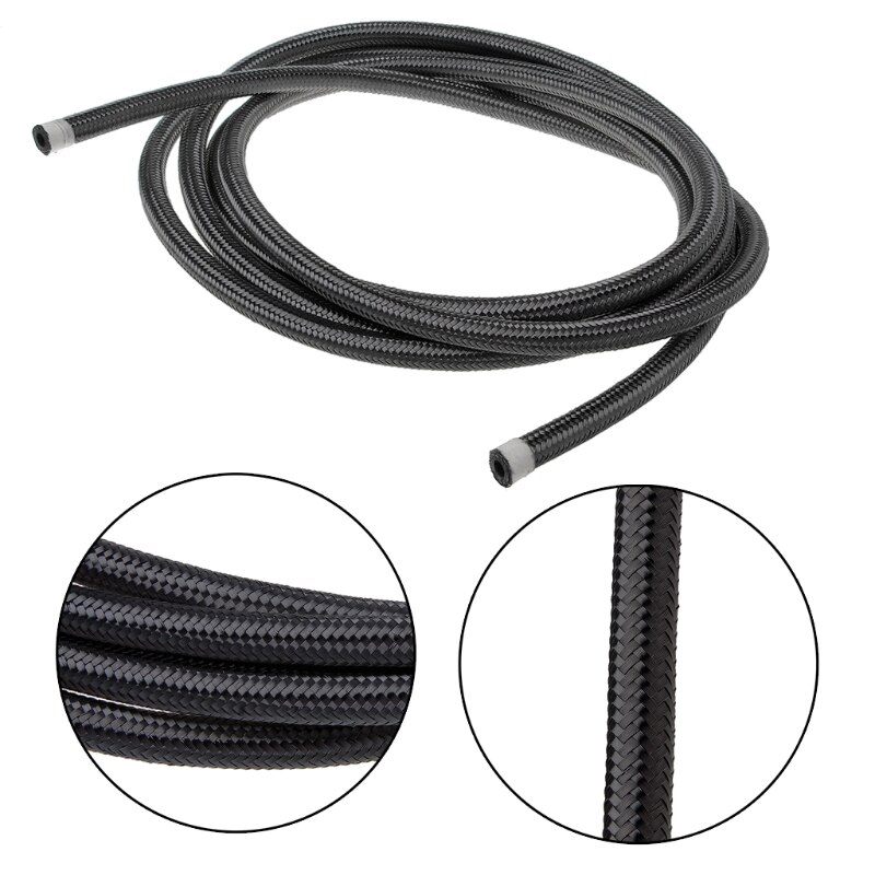 1M Nylon Steel Braided Brake Gas Oil Fuel Line Hose AN4 AN6 AN8 AN10