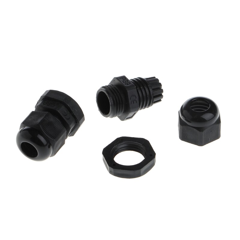 10 stk kabelgjennomføring  pg9 plast vanntett justerbar 3.5 - 8mm skjøter med pakning  m17e