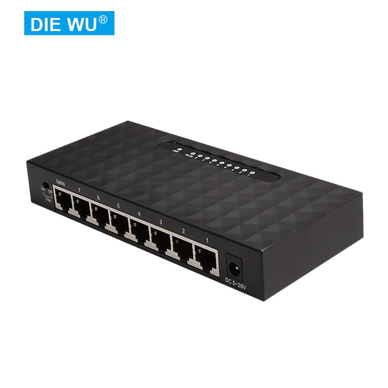 TXE099 8-Poort Gigabit Ethernet Onbeheerde Switch Thuis Netwerk Hub, Kantoor Ethernet Splitter, plug-En-Play Met Vlan Switch