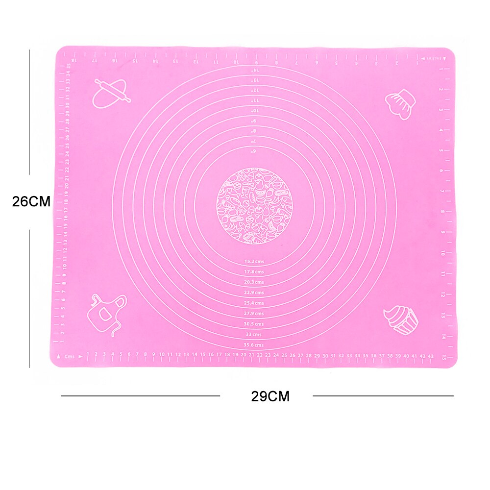 Feuille pour pâte à Pizza, pâtisserie, pâtisserie, ustensiles de cuisine, tapis de cuisson antiadhésif en Silicone: Pink 26x29