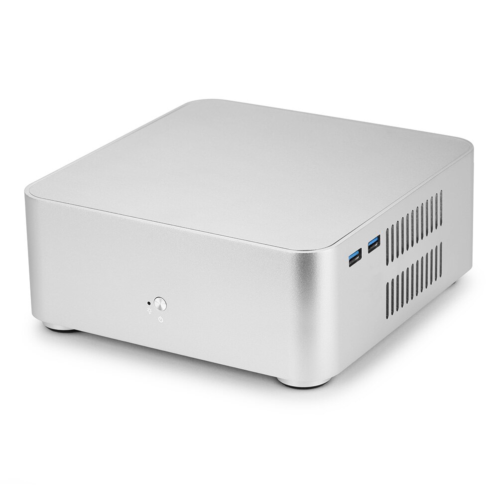 Rgeek  l80 kompakt-pc-gehäbenutzen aus Aluminium mit netzteil für htpc und Mini-itx-pc: Silber