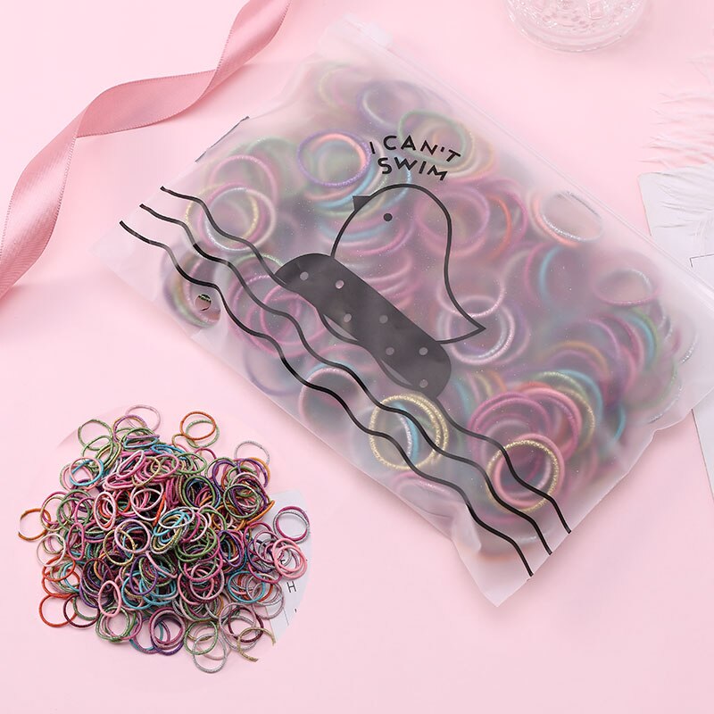 50 teile/satz Tasche Verpackung Mädchen Nette Bunte Grundlegende Elastische Haar Bands Pferdeschwanz Halfter Gummiband Stirnband Haar Zubehör: 3