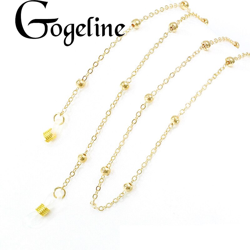 Zonnebril ketting metalen koorden casual parel kralen geometrische bril ketting voor mannen vrouwen gouden ketting