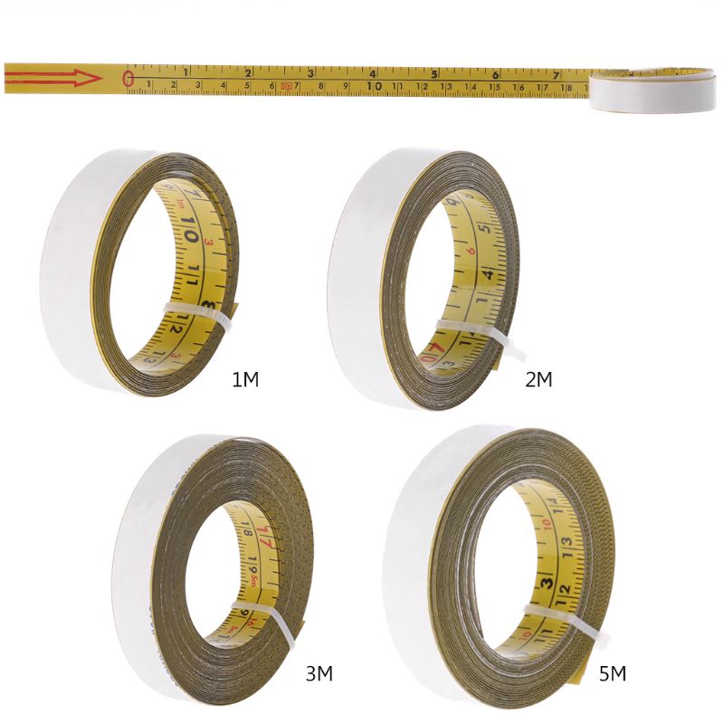 Inch & Metric Self Adhesive Tape Measure Steel Miter Saw Scale Miter Track Ruler For Router Table Saw T-track Woodworking Tools