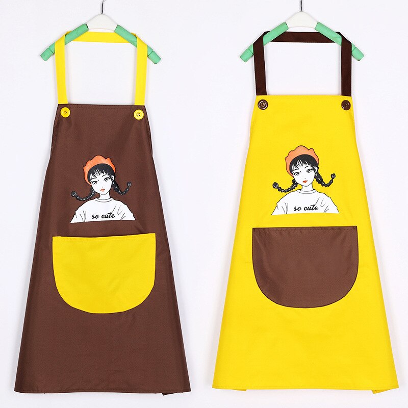 Apron Cooking Kitchen Waterproof Aprons Chef Apron with Pockets for Home Restaurant Garden BBQ Coffee House Apron YU-Hom