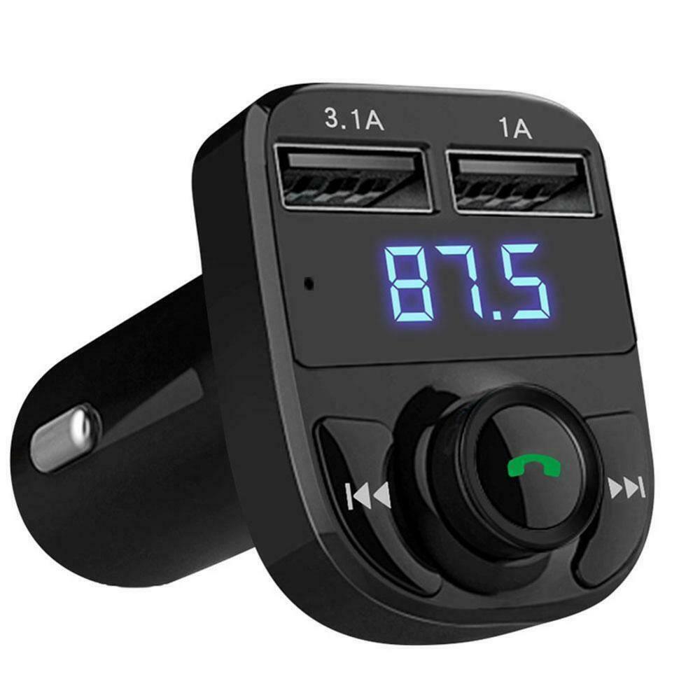 Bluetooth Wagen Bausatz Freisprechen FM Sender Auto Bluetoooth V 5,0 Auto MP3 Spieler 2,4 EINE Schnell Ladung USB Auto ladegerät
