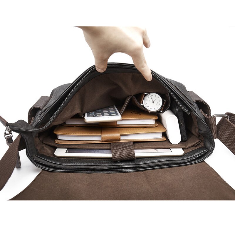 Casual mannen Schoudertas PU Leer Man Messenger Tassen voor Mannen Laptop Tas Crossbody Tas Reizen Business aktetassen