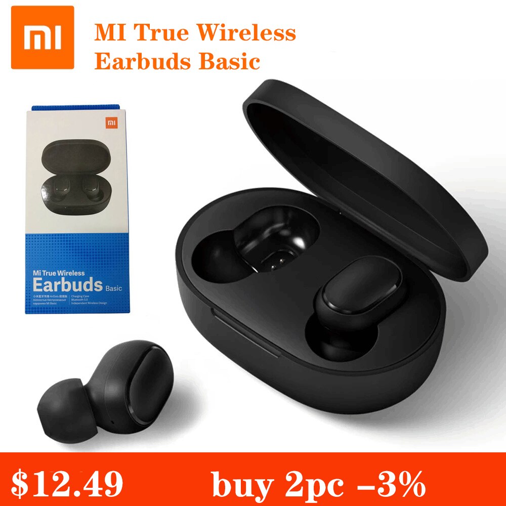 Xiaomi-auriculares Airdots 2 Redmi Airdots s 5,0 TWS, inalámbricos por Bluetooth, Auriculares deportivos manos libres con Control de voz y reducción de ruido