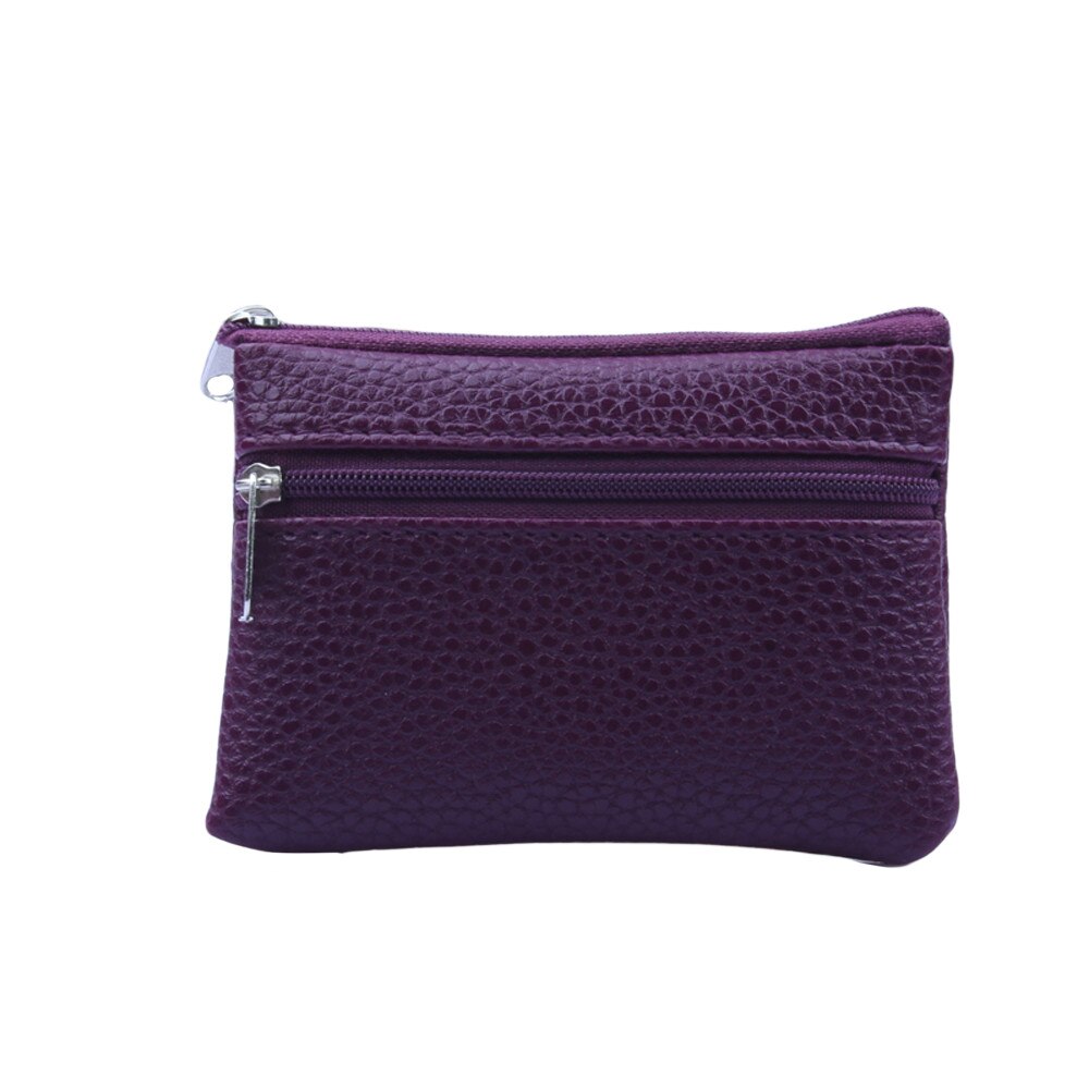 Wallets Wild Women Man Wallets Small Brand Men Leather Multi Functional Zipper Leather Purse Card: Purple
