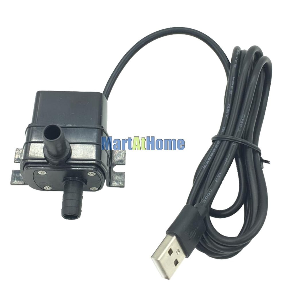USB DC Brushless Mini Water Pump 4.8W 240L/H 3 Meters DC 4.5-12V for Hydroponics, Grow vegetables, Fountain Pond, Cooling