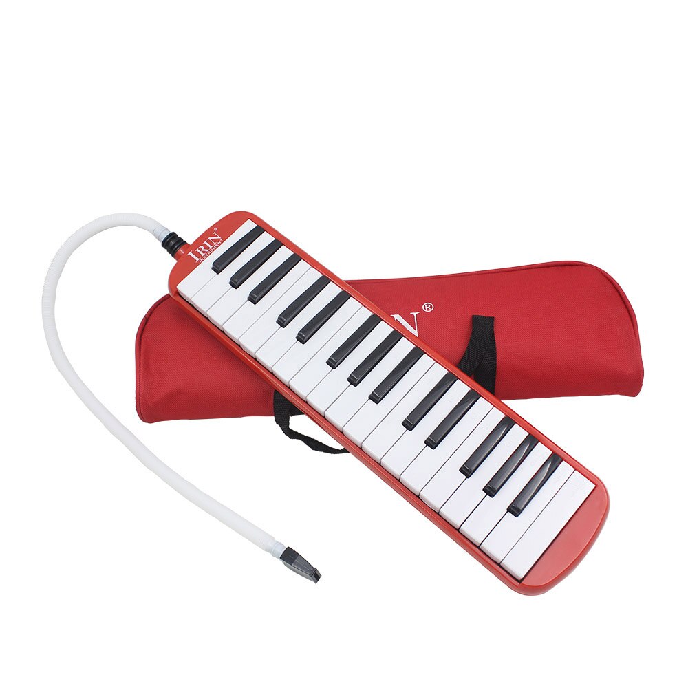 Holdbar 32 klavernøgler melodica med bæretaske musikinstrument til musikelskere begyndere udsøgt håndværk: Rød
