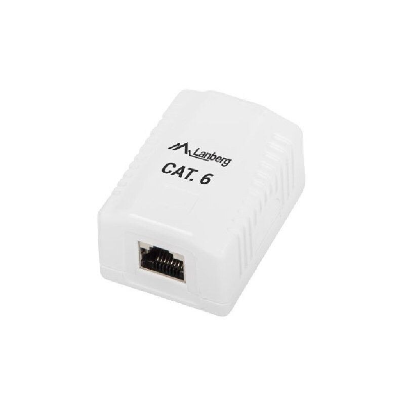 Roseta de pared lanberg os6-0001-w - 1*rj45 cat.6 - conectores idc/lsa - permite cables 26-22 awg - blanco