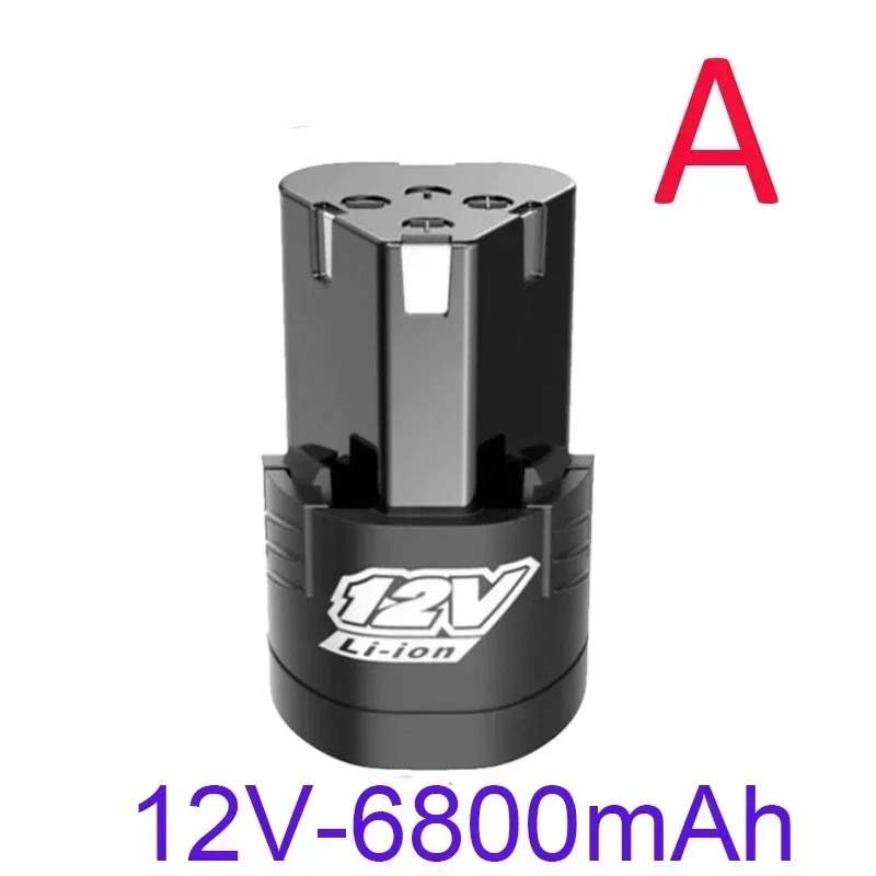 Batería recargable Universal de alta capacidad, 12V, 6800mAh, para herramientas eléctricas, destornillador eléctrico, taladro eléctrico, batería de iones de litio: Blanco