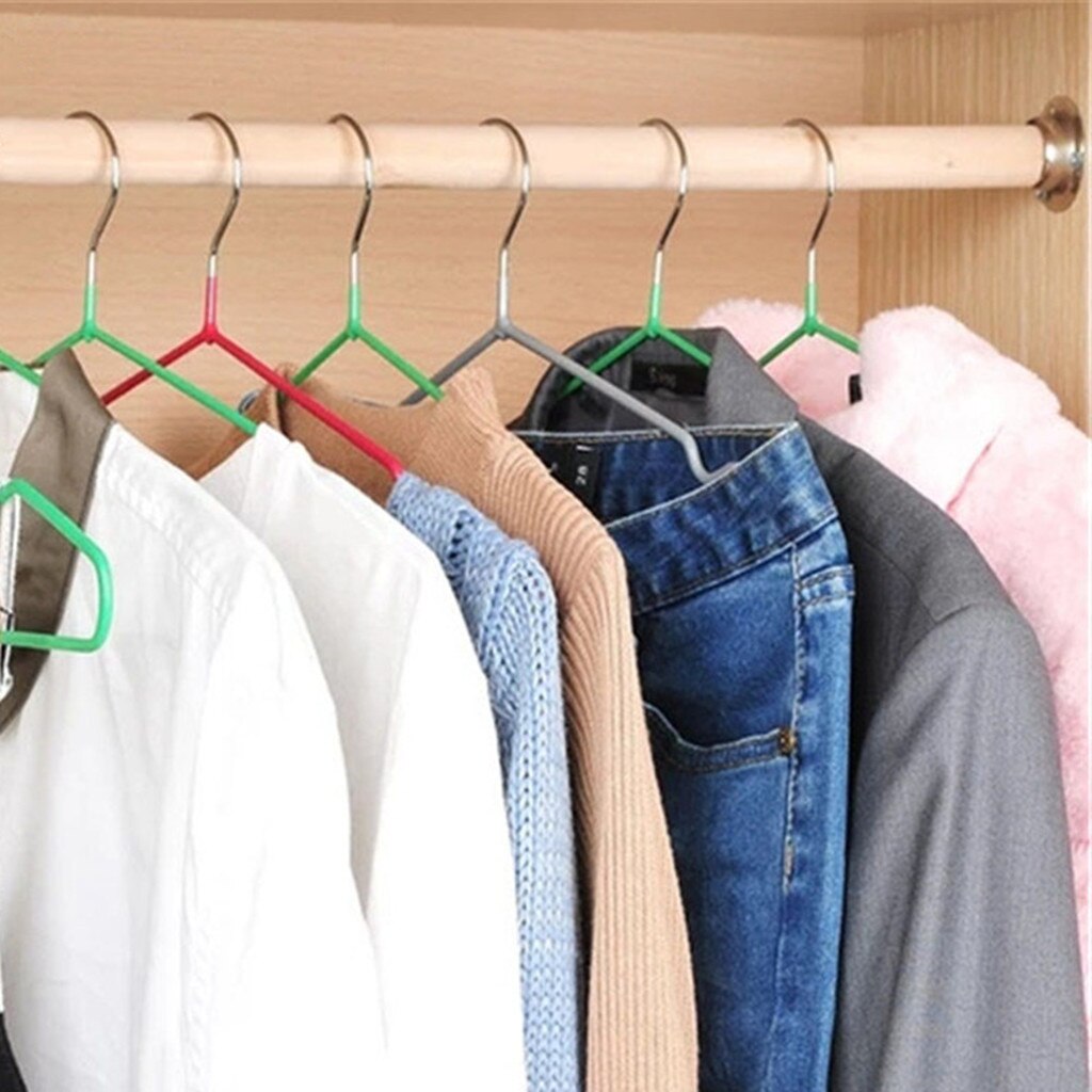 Premium PVC Hangers (Pack of 10) Heavy Duty- Non Slip Suit Hangers -Space Saving