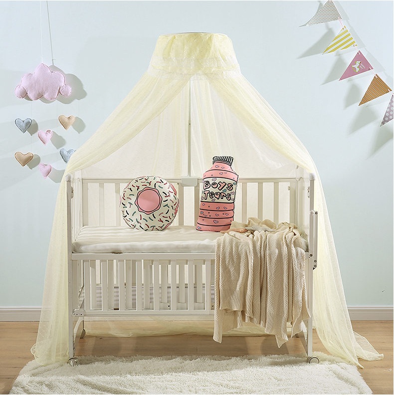 Luxury stand support Hung Dome crib mosquito net for baby bed,foldable crib mosquito mesh