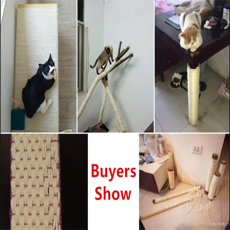 Cuerda Sisal para gato, árbol, gato, marco de escalada, poste de rascado para gatos DIY, juguetes para hacer patas de escritorio, cuerda para atar para gato, afilar la garra