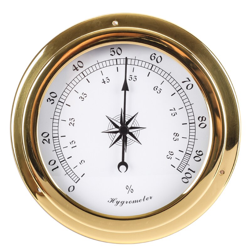 1 st mässing väska väderstation barometer temperatur hygrometer klocka och klocka tid 145mm 1-6 modell att välja  b91456: 145mm hygrometer