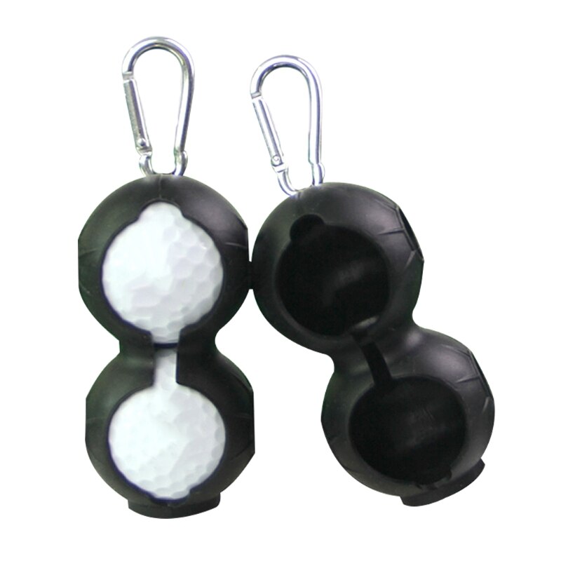 Silicone Golf Ball Cover Wear Resistant Protective with Keychain Golf Accessories Supplies Lightweight Golf Ball Sleeve: black