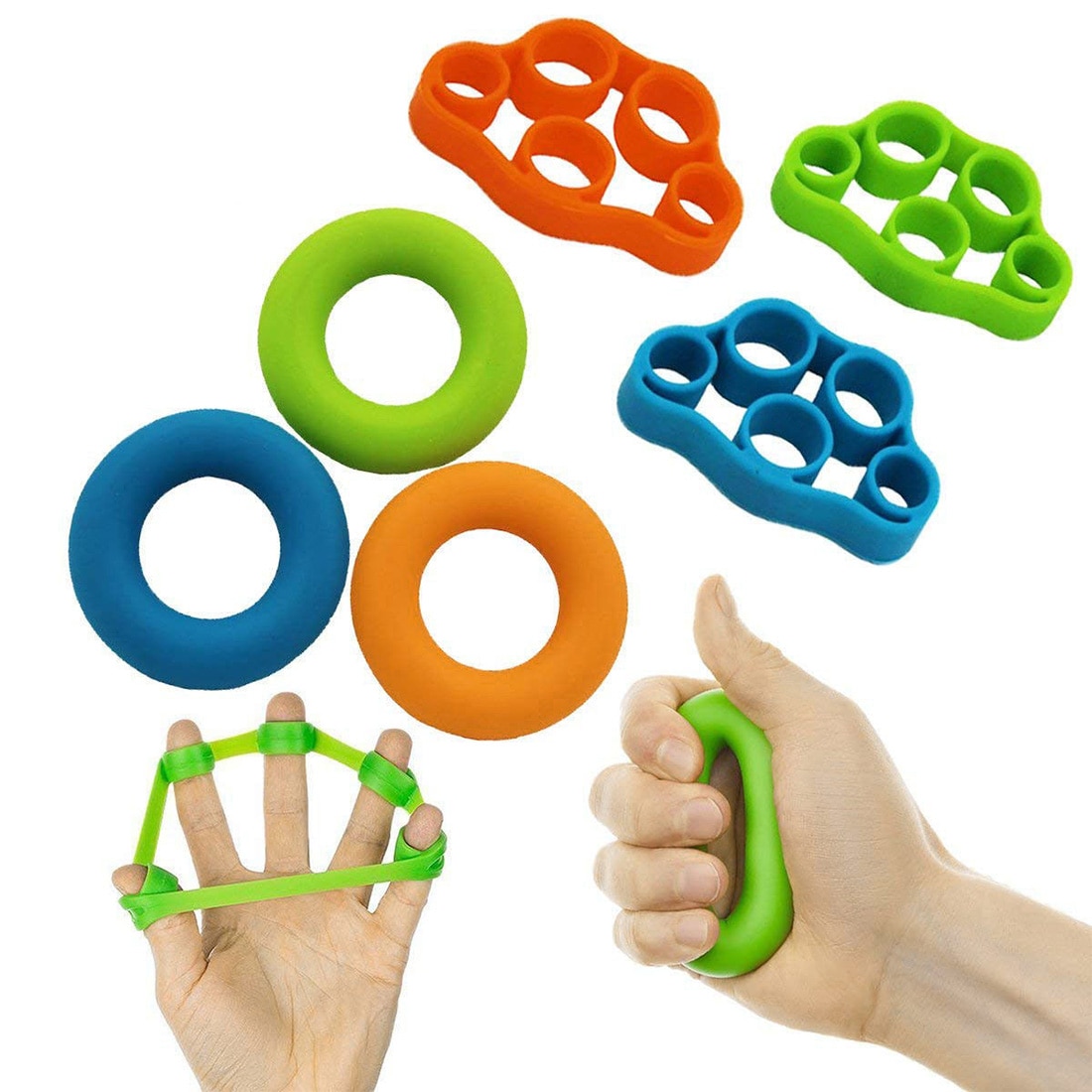 6pcs Finger Stretcher Exerciser Grip Hand Strengtheners Extensor Trainer For Forearm