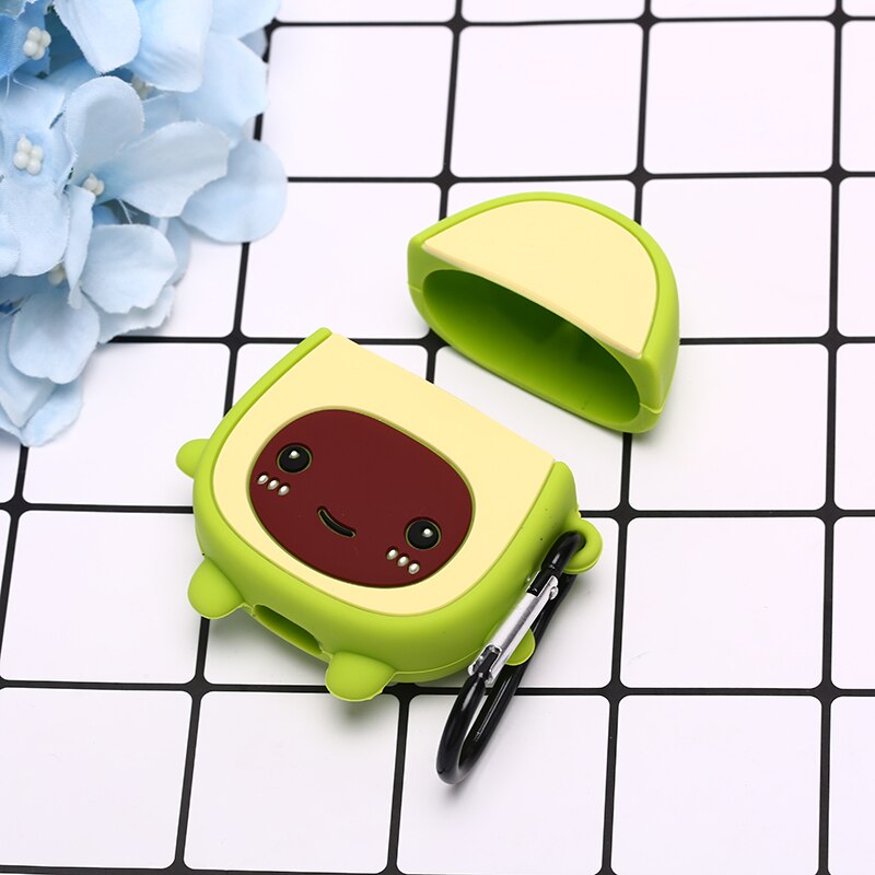 Funda protectora 3D de silicona con aguacate para auriculares, estuche de carga para AirPods, 1 unidad