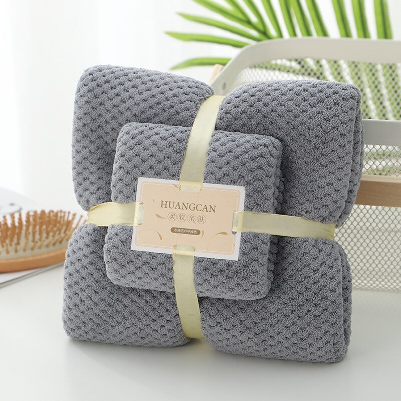 Luxury Bathroom Towel Set Quick Drying Microfiber Hair Towels Soft Absorbent Bath Towel Set 35x75cm+70x140cm For Women Man: 17