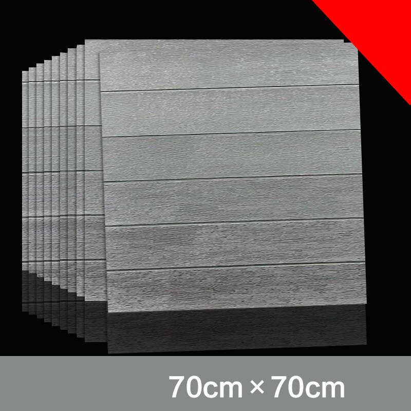 3D Stereo Wall Stickers Waterproof Moisture Proof Mildew Foam Wallpaper Self-adhesive Decorative Ceiling Wood Grain Stickers: E