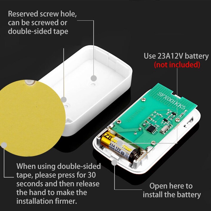 Cacazi trådlös dörrklocka likström batteridriven 120m fjärrkontroll 36 ringklocka 4 volym vattentät intelligent hem trådlös dörr ringklocka