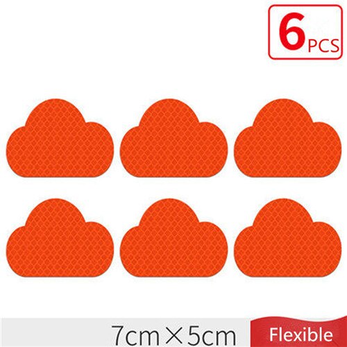 Clouds Reflective Stickers Night Safety Reflective Warning Tapes for Car Decals Decoration Made with 3M Materials: CloudFLOrange