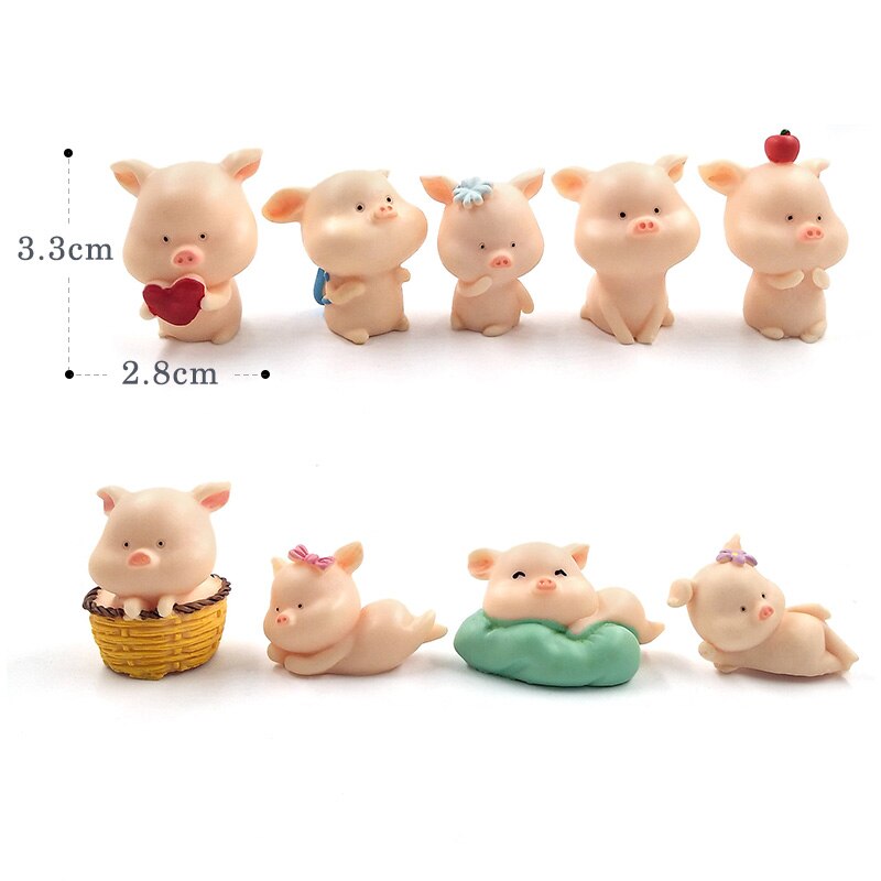 Hars Ambachtelijke mini Leuk Varken beeldje Dier Model Mos micro landschap home decor miniatuur fairy tuin decoratie accessoires