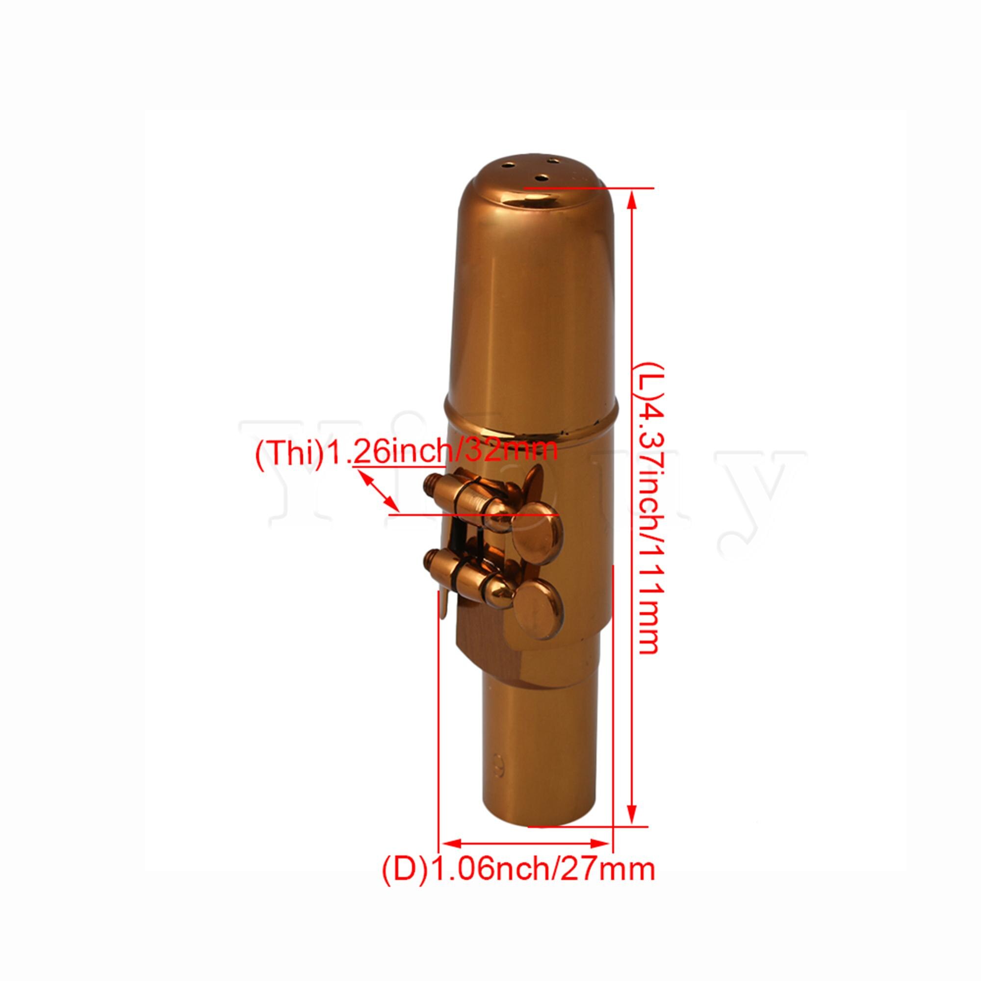 Yibuy Rose Gold B Flache Tenor Saxophon Sax Mouthpiece with Ligatur Kappe 9 #