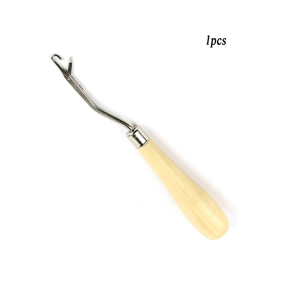 Aguja de ganchillo para rastas, ganchos de ganchillo para tejer, cabezal de extensión de cabello con aguja, mango de madera, peluca, juego de lengua, herramienta especial: Plata