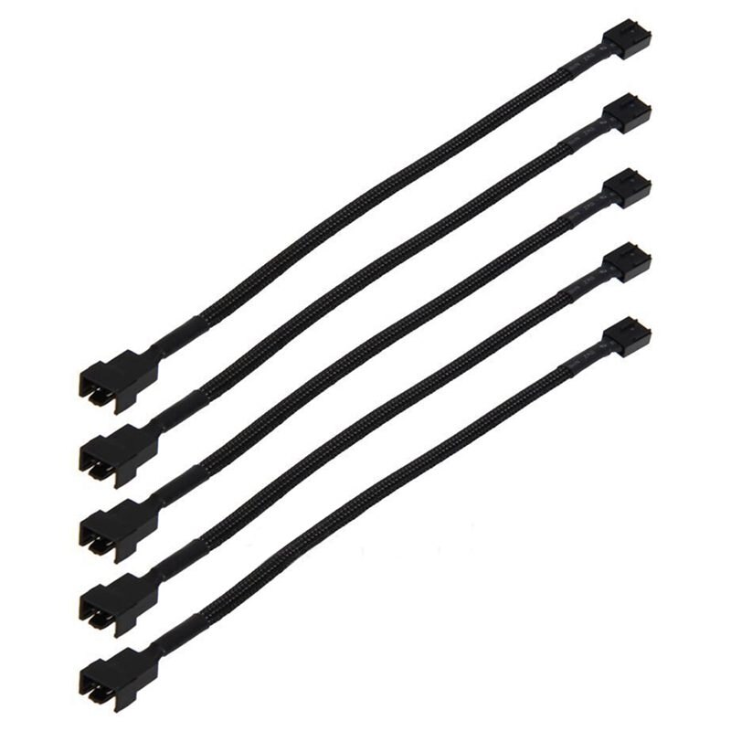 12 pulgadas 5 uds 4 Pin PWM conector ventilador con cubierta extensión Cable de alimentación para la computadora: Default Title