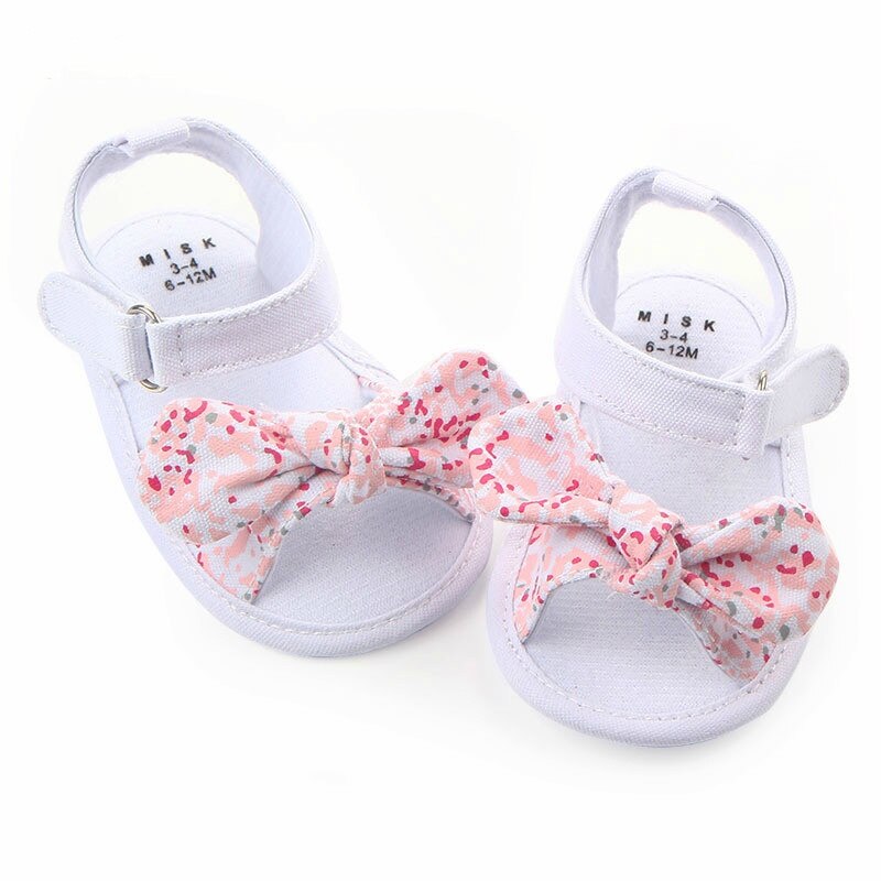 1 Pair Children Baby Kids Boys Girls Shoes Non-Slip Canvas Bowknot Toddlers Toddler Sandals