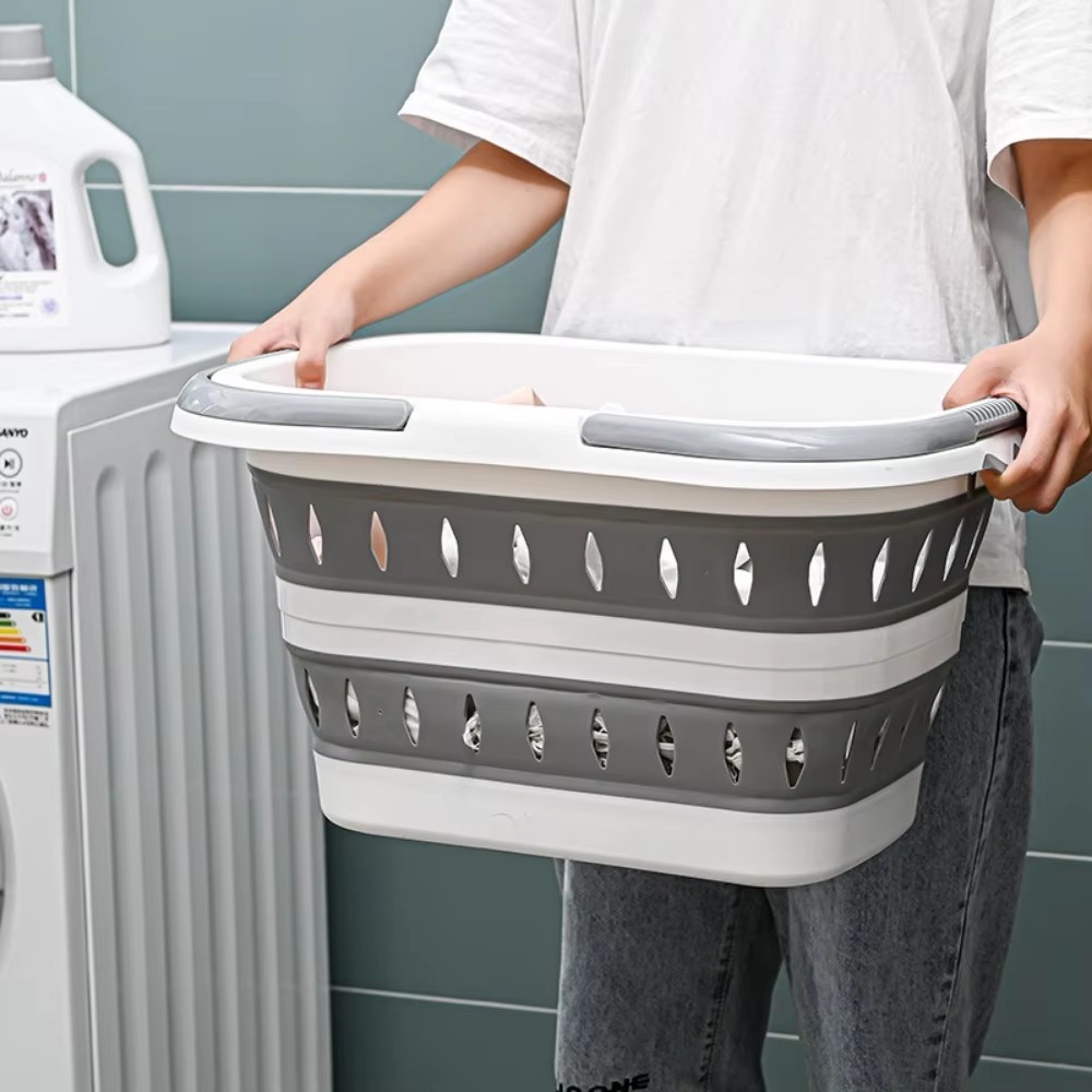 Opvouwbare wasmand Ellips Ovale badkuip - Draagbare waskuip Ruimtebesparende wascontainers Home Organizer Basket