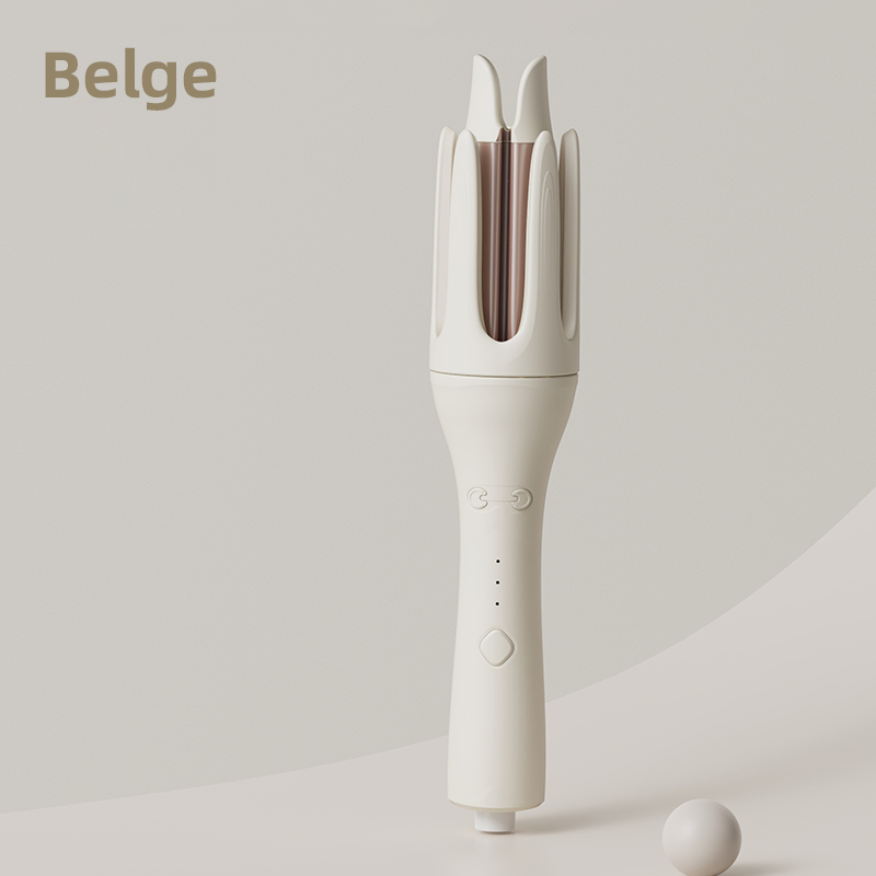 Automatische Haar Krultang 28mm Negatieve Ionen Elektrische Keramische Krultang Stok Roterende Krul Golven Anti-Wirwar Krultang Styler: WHITE / VS