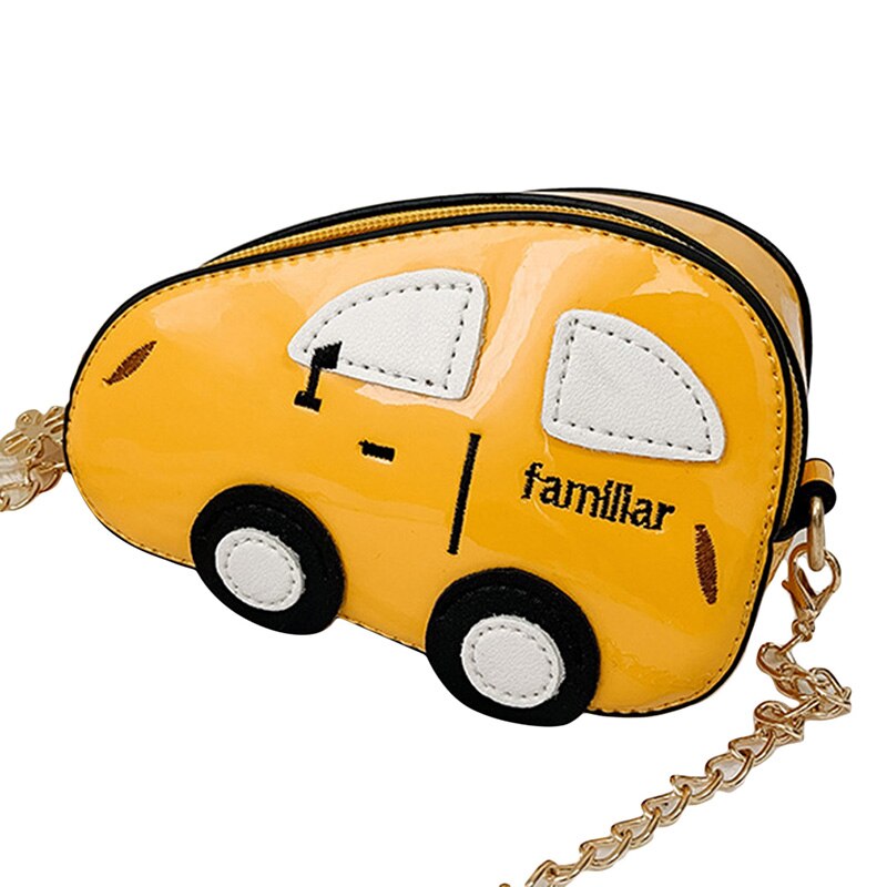 Mini dames schoudertassen crossbody tas auto cartoon portemonnee dames kleine schouder opbergtassen: Geel