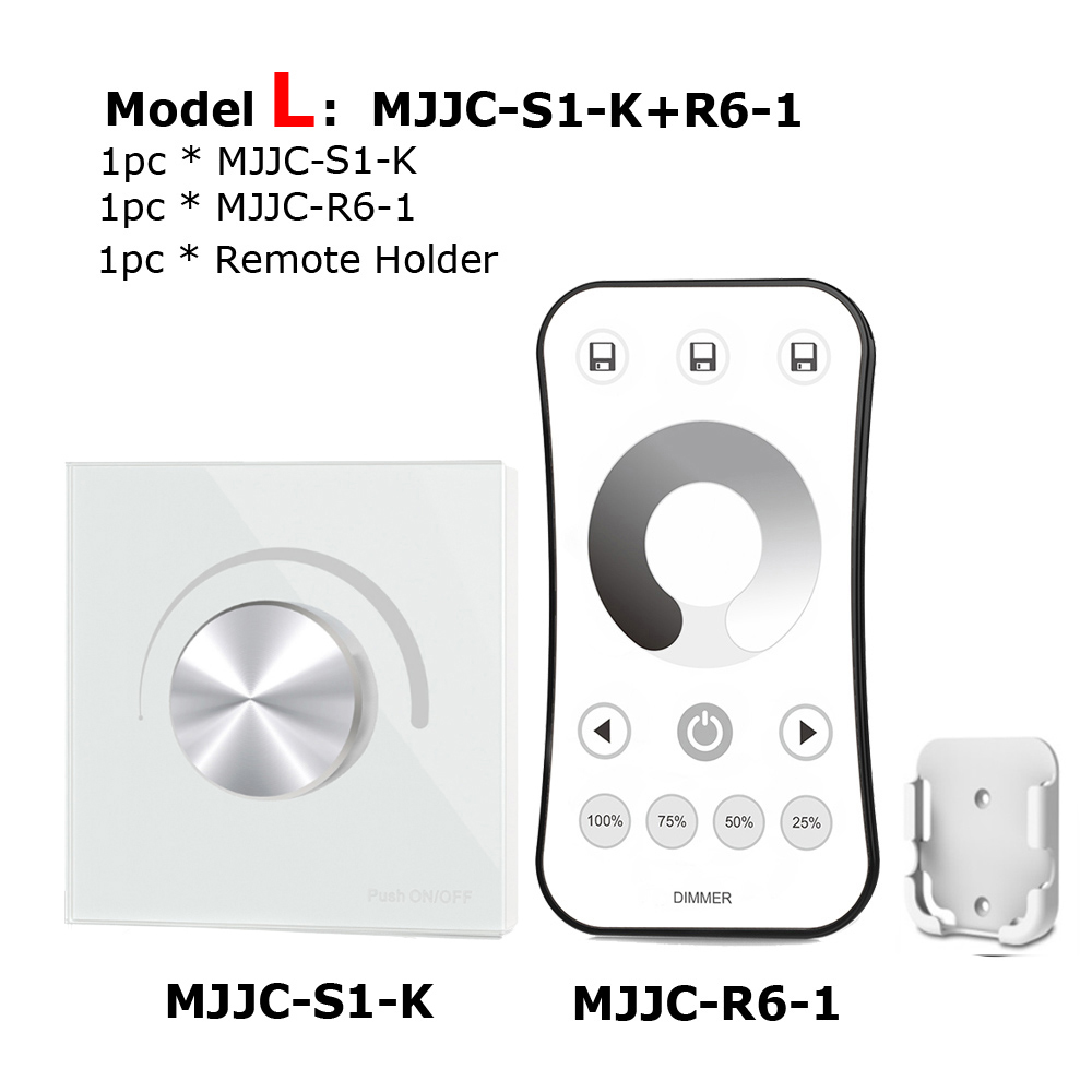 AC Triac Dimmer LED 220V 230V 110V Wireless RF Dimmable Knob Push Switch with 2.4G Remote Controller Dimmer Switch for LED Lamps: Model L