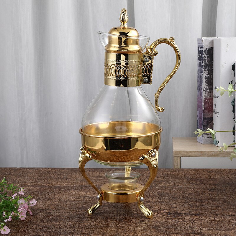 European-style heatable glass coffee pot home fruit teapot flagon luxury coffee shop dish Coffee accessories
