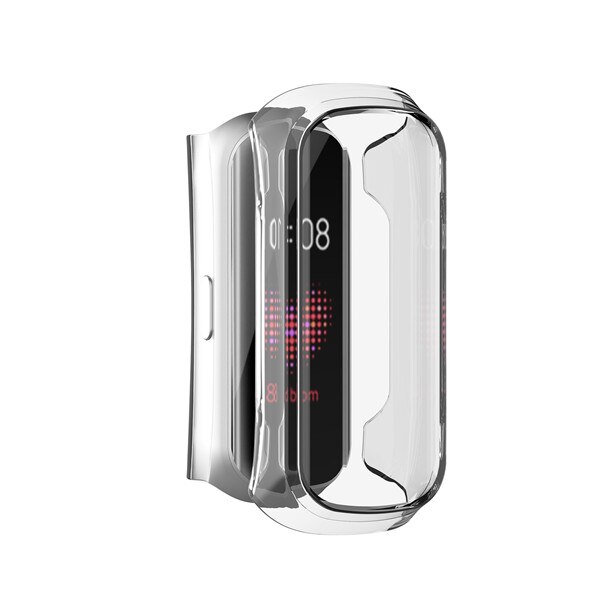 Mjuk skärm tpu genomskinligt skyddsfodral för samsung galaxy fit-e sm -r375 klockskydd skydd skal tillbehör för bandrem: Vit