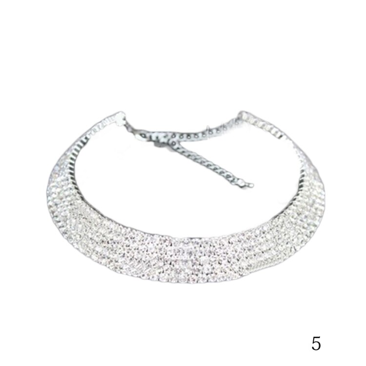 Outstanding Shining Crystal Rhinestone Kraag Ketting Choker Ketting Bruiloft Verjaardag Sieraden: 5