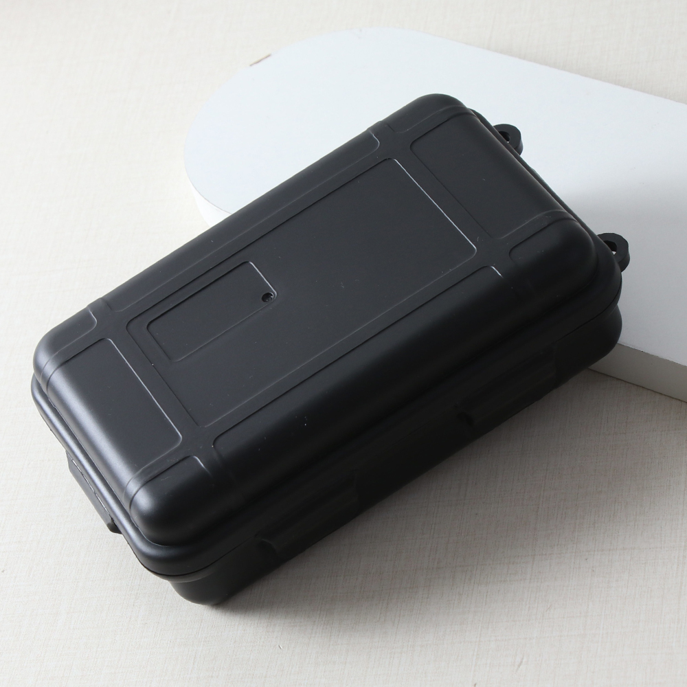 Schwarze Uhrenschutzboxen, hohe Härte, Kunststoff, taktische Box, Uhrenbox, Verpackung, Schwammschutz, Uhrengröße optional: Blau