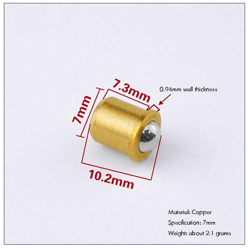 10PCS/Lot Brass Plated Closet Door Drive-in Ball Catch w/ Strike Plate, Ball Catch Door Hardware for Closet, Cabinet, Furniture: 7mm