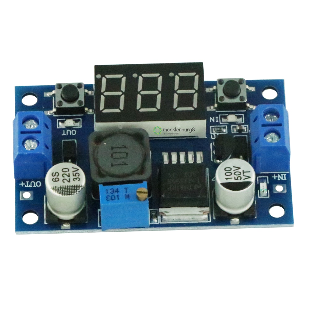 Lm2596 dc step-down power converter modul dc  / dc 4.0 ~ 40v to 1.25-37v 2a justerbar spændingsregulator med led voltmeter