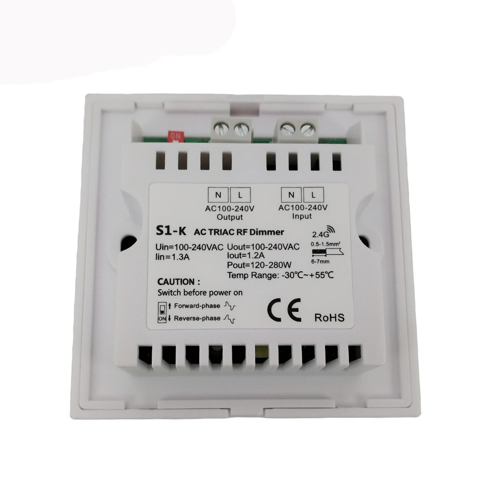 Regulador Triac Led de 100V -240V, entrada 1,2a, salida, borde trasero, perilla de Panel de montaje en pared, CA 220V, Bombilla de lámpara de alto voltaje,