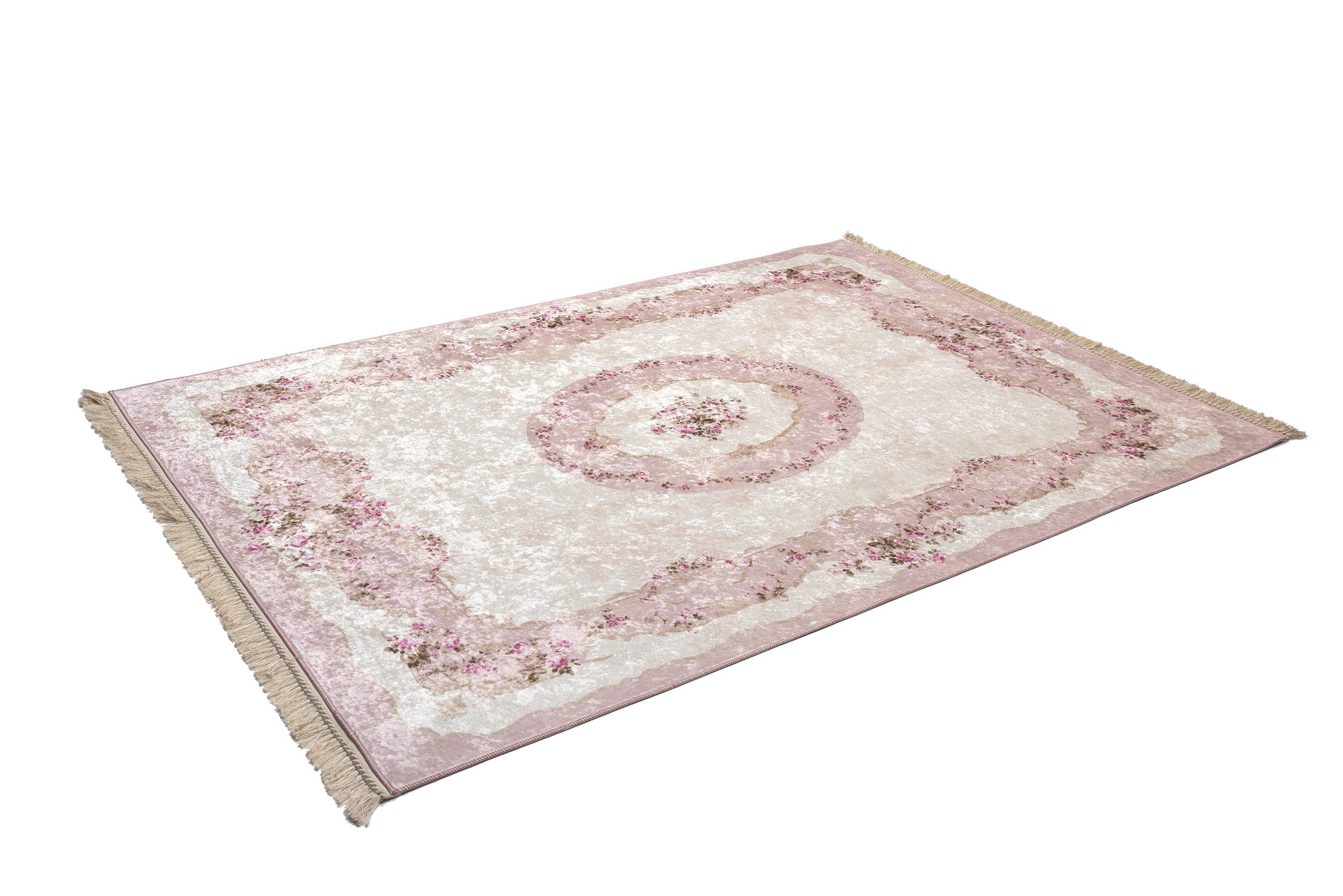 Lot De 4 Tapis Lavables Design Grec, Polyamide Super Doux, Marron (80x130cm + 3x 50x70cm)